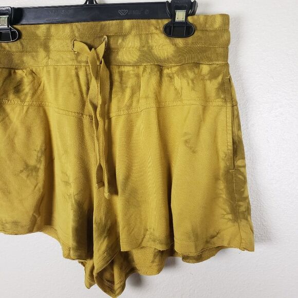 Women's Joy Lab Yellow Mustard Tie Dye Super Soft Drawstring Shorts Size Medium - Picture 4 of 9